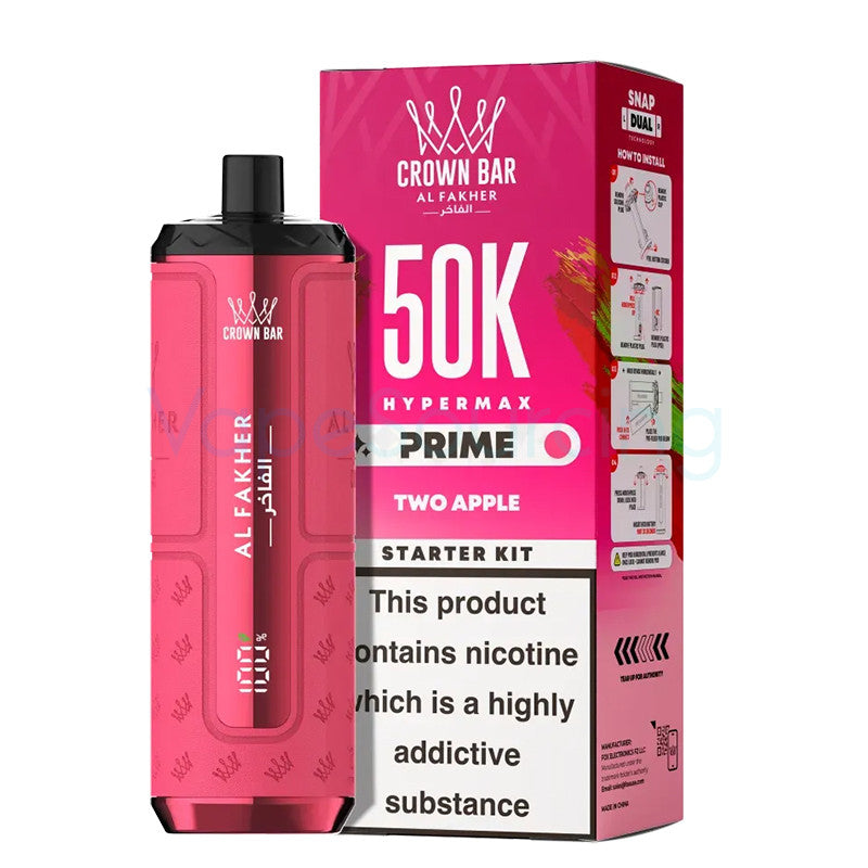 Kit Puff Hypermax Prime 50K Al Fakher Two Apple - ByClope