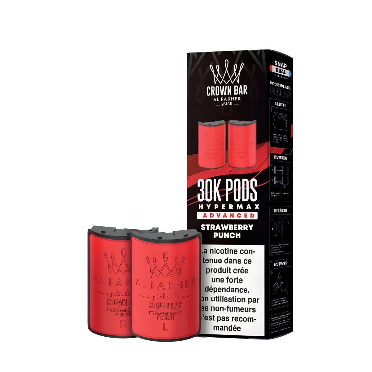CARTOUCHES PRÉ-REMPLIES HYPER MAX ADVANCED 30K 6MG 10+10ML (2PCS) - CROWN BAR BY AL FAKHER - BYCLOPE