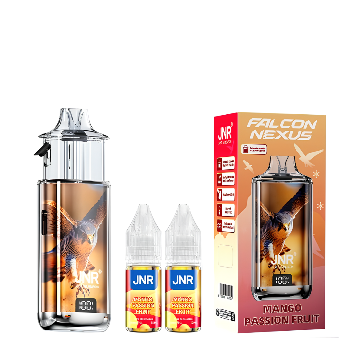 Puff Falcon Nexus 40k + 2 E-liquides 10ml 2% 1000mAh - JNR - Saveur : Mango Passion Fruit