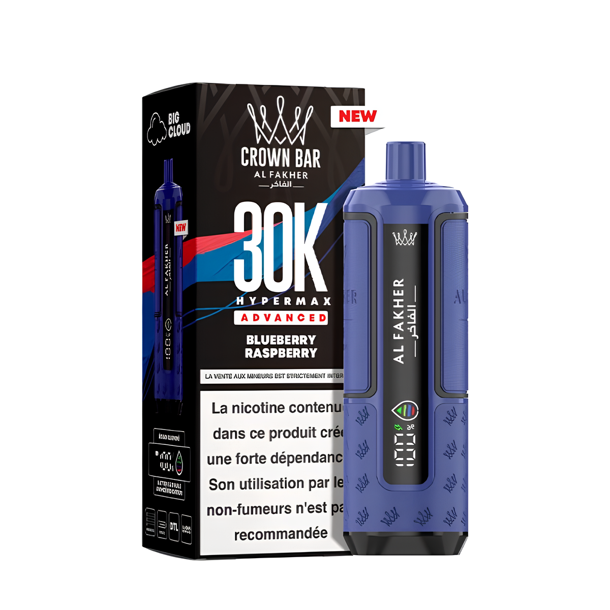 Kit Puff Hyper Max Advanced 30K - Crown Bar by Al Fakher - Blueberry Raspberry
