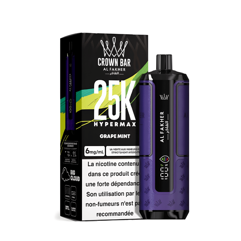 Kit Puff Hyper Max 25K - Crown Bar by Al Fakher - Grape Mint - BYCLOPE