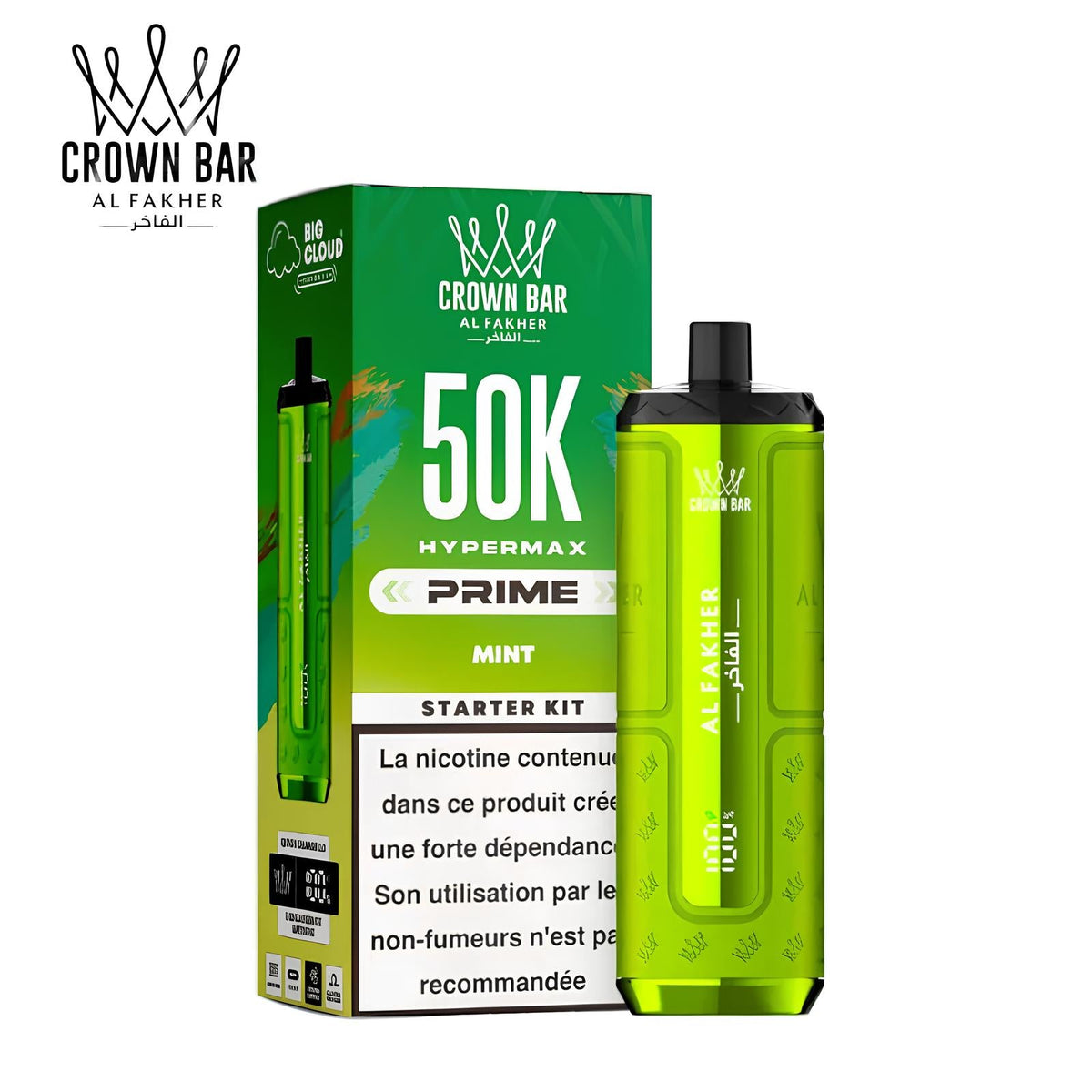 Kit Puff Hypermax Prime 50K - Al Fakher - Mint - BYCLOPE
