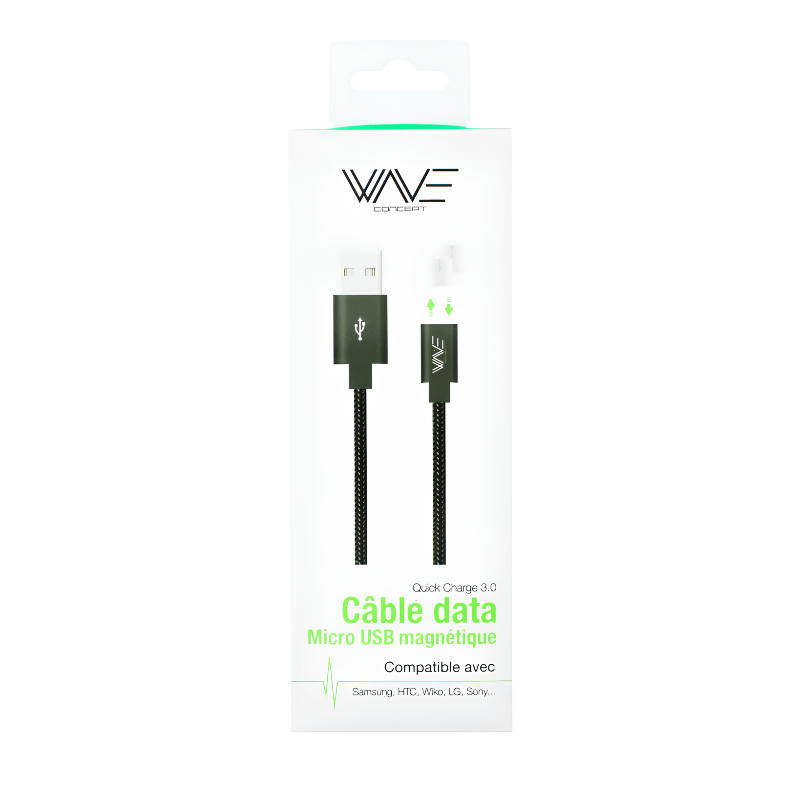 Câble Data Charger Type- C 2.0 Magnétique - Wave concept - BYCLOPE