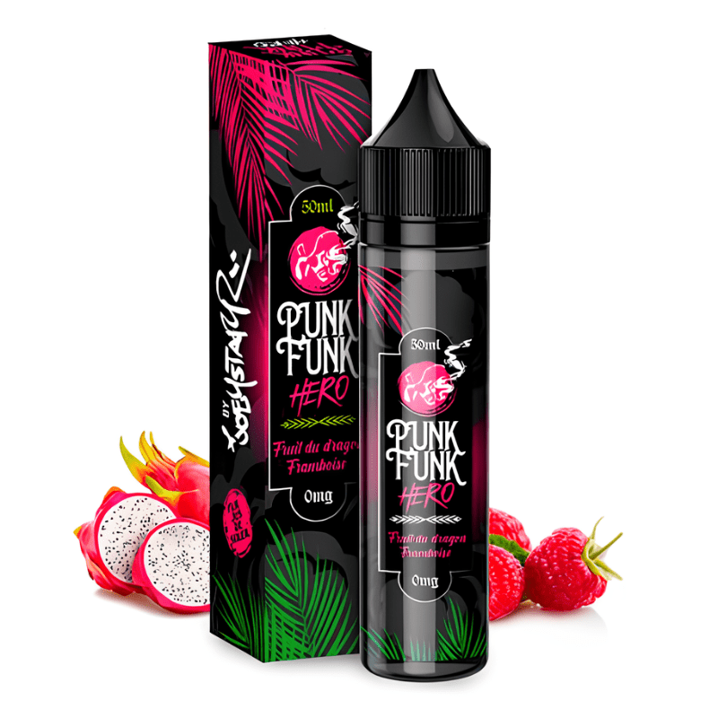 E-Liquide Punk Funk Hero 50ml 0mg - Fruit du dragon Framboise - BYCLOPE
