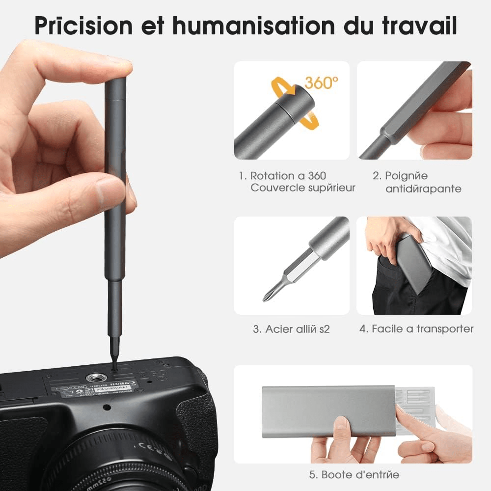 Tournevis de précision kit complet 51 en 1 - Kingsdun - BYCLOPE