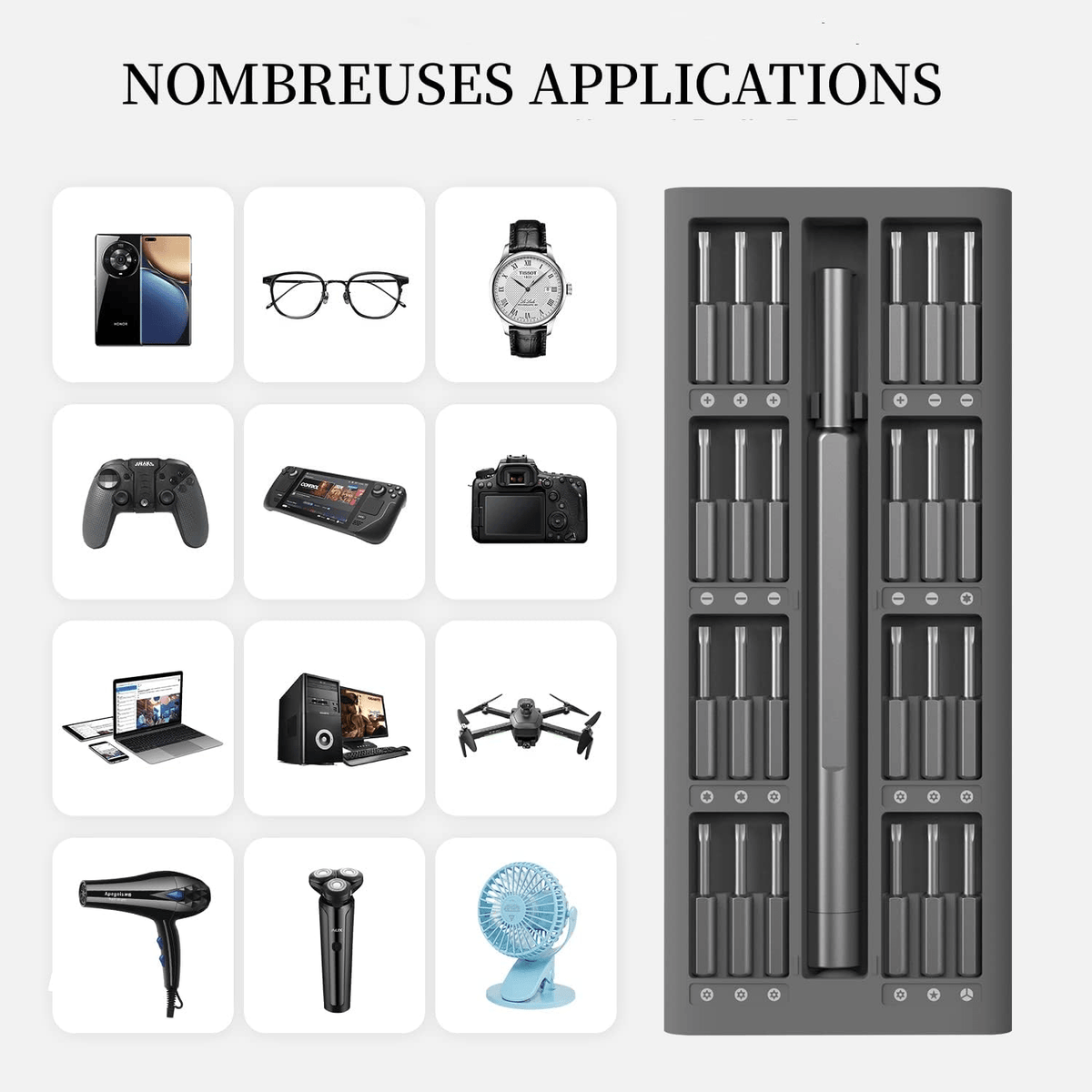 Tournevis de précision kit complet 51 en 1 - Kingsdun - BYCLOPE