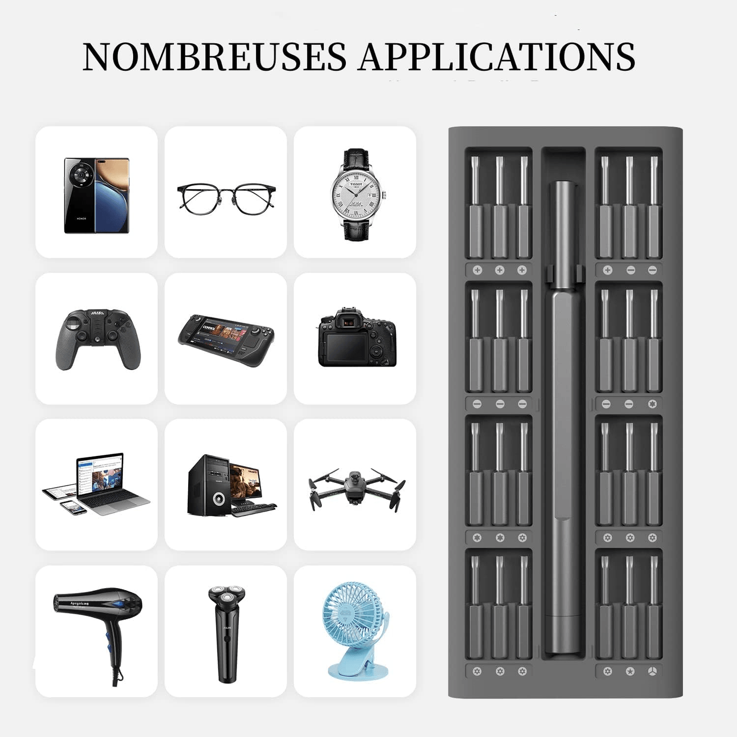 Tournevis de précision kit complet 51 en 1 - Kingsdun - BYCLOPE
