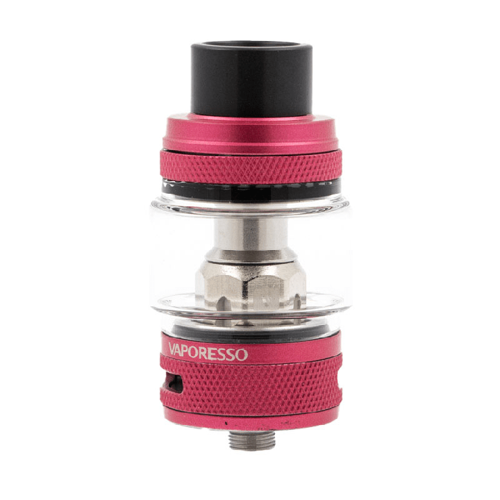 Clearomiseur NRG-S Vaporesso de trois quarts, entrée d'air sur la bague du bas