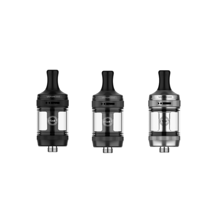 Les trois coloris du clearomiseur XTank T Vaporesso côte à côte