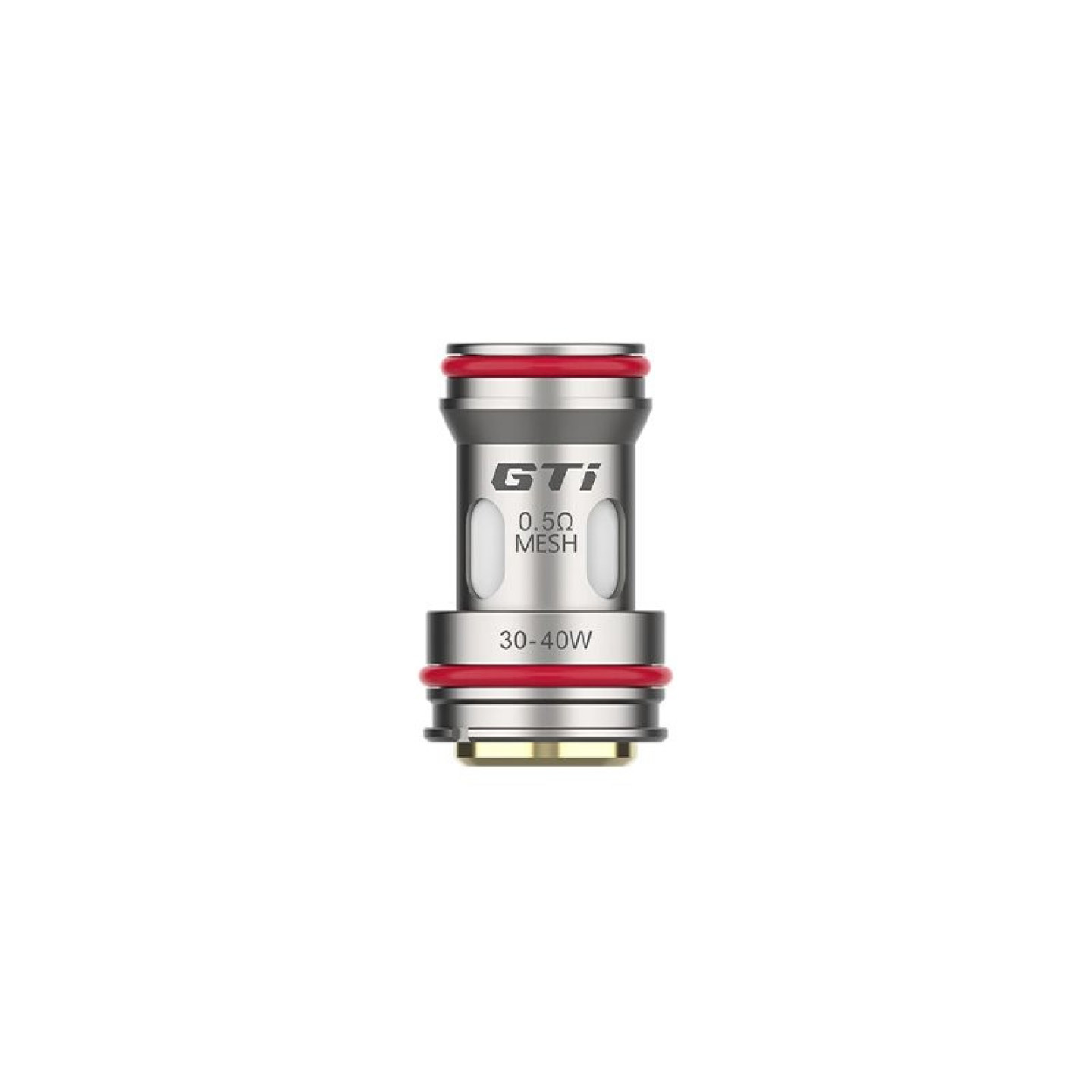 Résistance GTi Vaporesso 0.5 ohm en gros plan, plage 30-40 W gravée