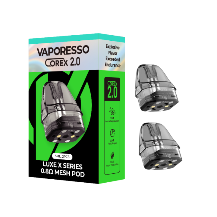 Boîte de 2 cartouches Luxe X COREX 2.0 Vaporesso 0.8 ohm