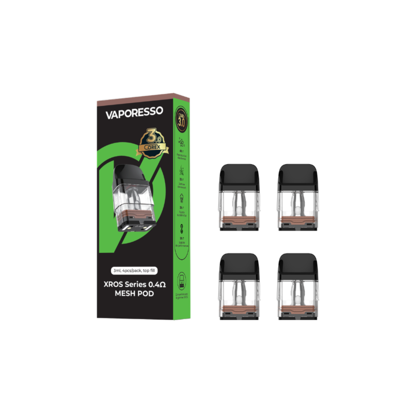Boîte de 4 cartouches XROS COREX 3.0 Vaporesso 0.4 ohm