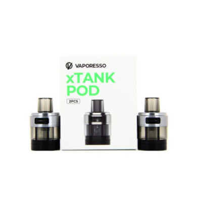 Cartouches xTank Pod Vaporesso coloris Silver devant leur boîte