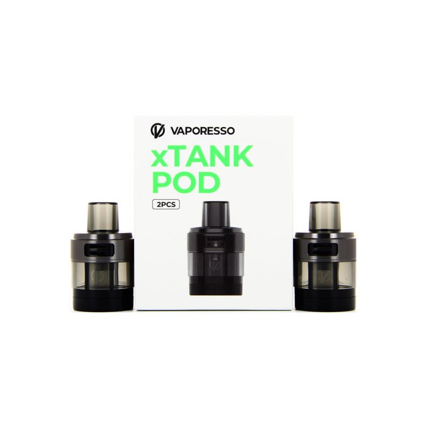 Cartouches xTank Pod Vaporesso coloris Gunmetal devant leur boîte