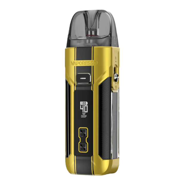 Kit Pod Luxe X Pro Vaporesso coloris Dazzling Yellow, vue de face