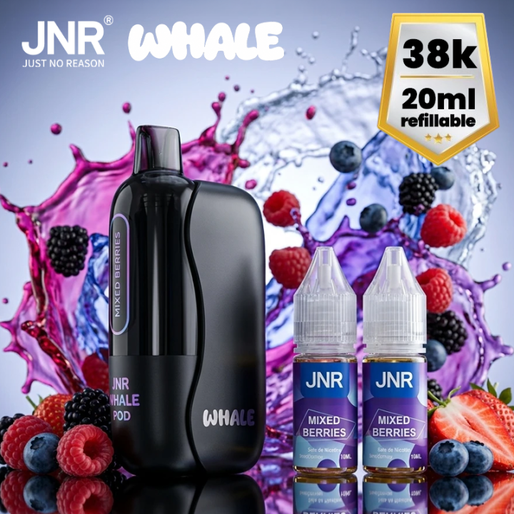 Puff Whale 38K 20mg - JNR - Strawberry Ice