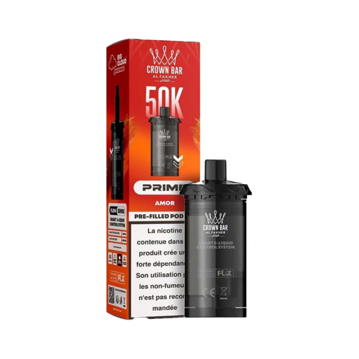 Cartouches Pré-remplies Hyper Max Advanced 50K 6mg - Crown Bar by Al Fakher - 2 pcs 10+ - Al Fakher - Amor