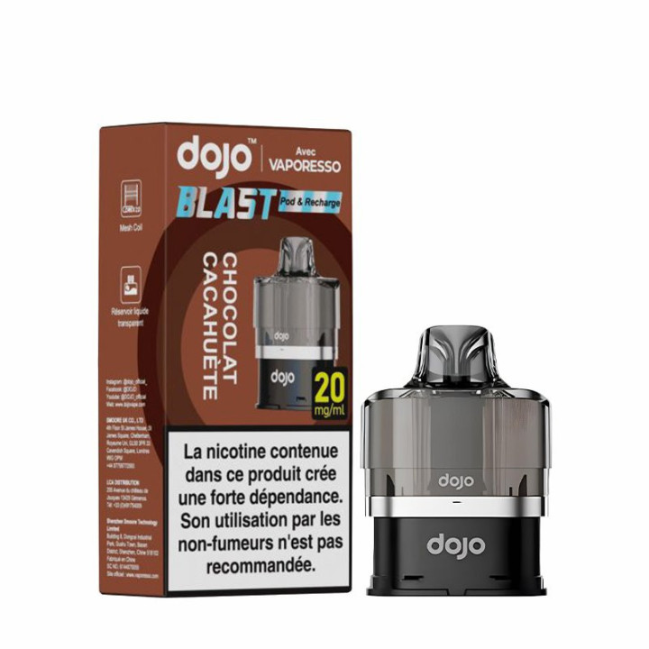 Boîte Pod & Recharge Dojo Blast 6000 Vaporesso saveur Peanut Chocolate, 20 mg/ml