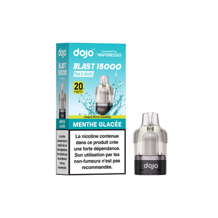 Cartouche Dojo Blast 10 ml Vaporesso saveur Menthe Glacée et sa boîte