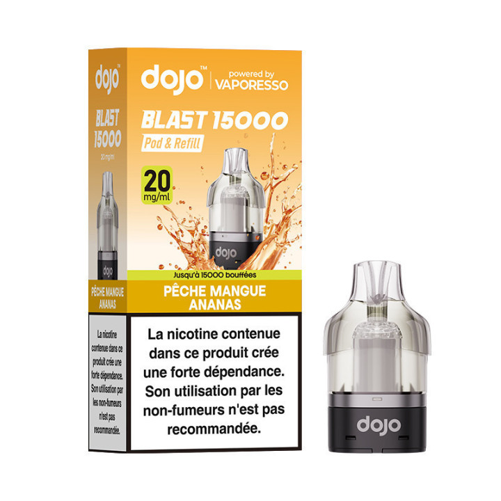 Cartouche préremplie Dojo Blast 10 ml Vaporesso saveur Pêche Mangue Ananas