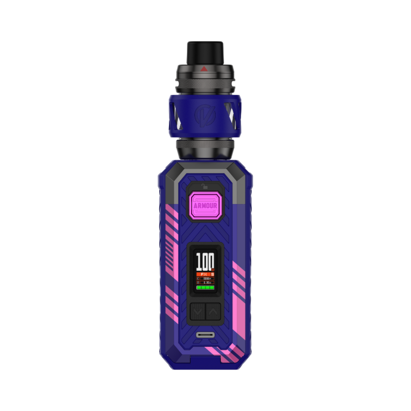 Kit Armour S Vaporesso coloris Cyber Blue, vue de face