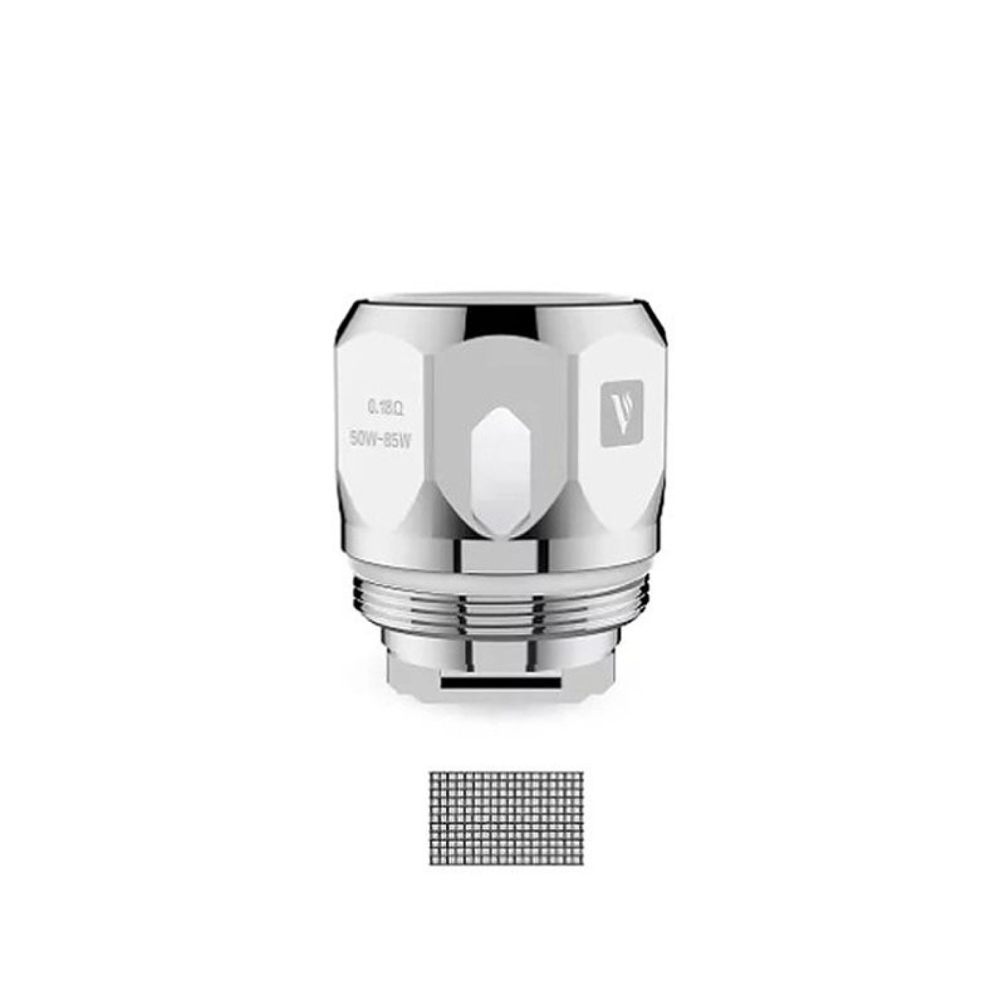 Résistance GT Mesh Vaporesso en gros plan, valeur et puissance gravées, détail de la grille mesh