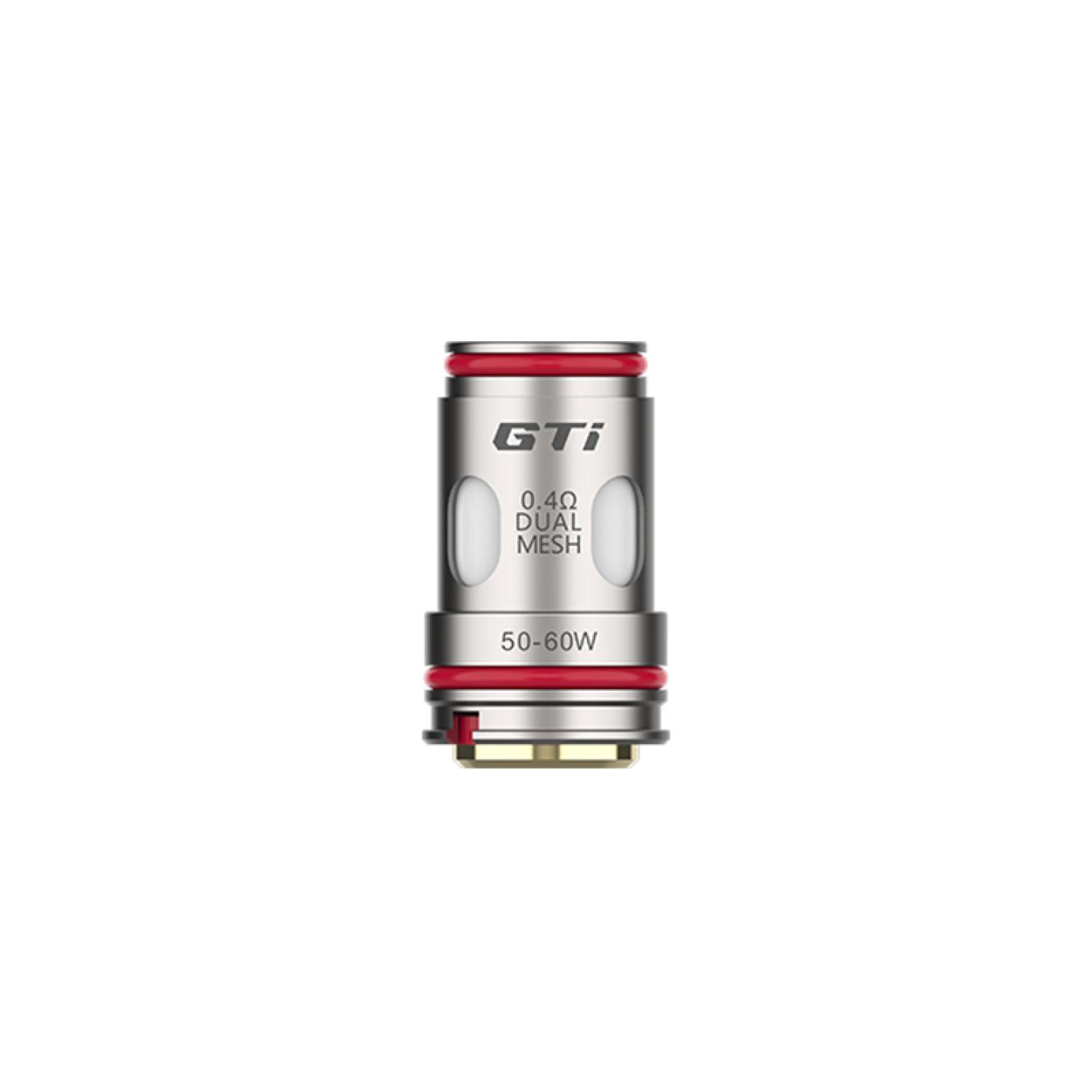 Résistance GTi Dual Mesh Vaporesso 0.4 ohm vue de face, plage 50-60W gravée