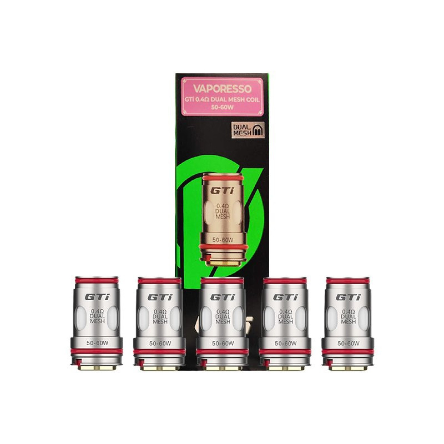 Boîte de 5 résistances GTi Dual Mesh Vaporesso 0.4 ohm