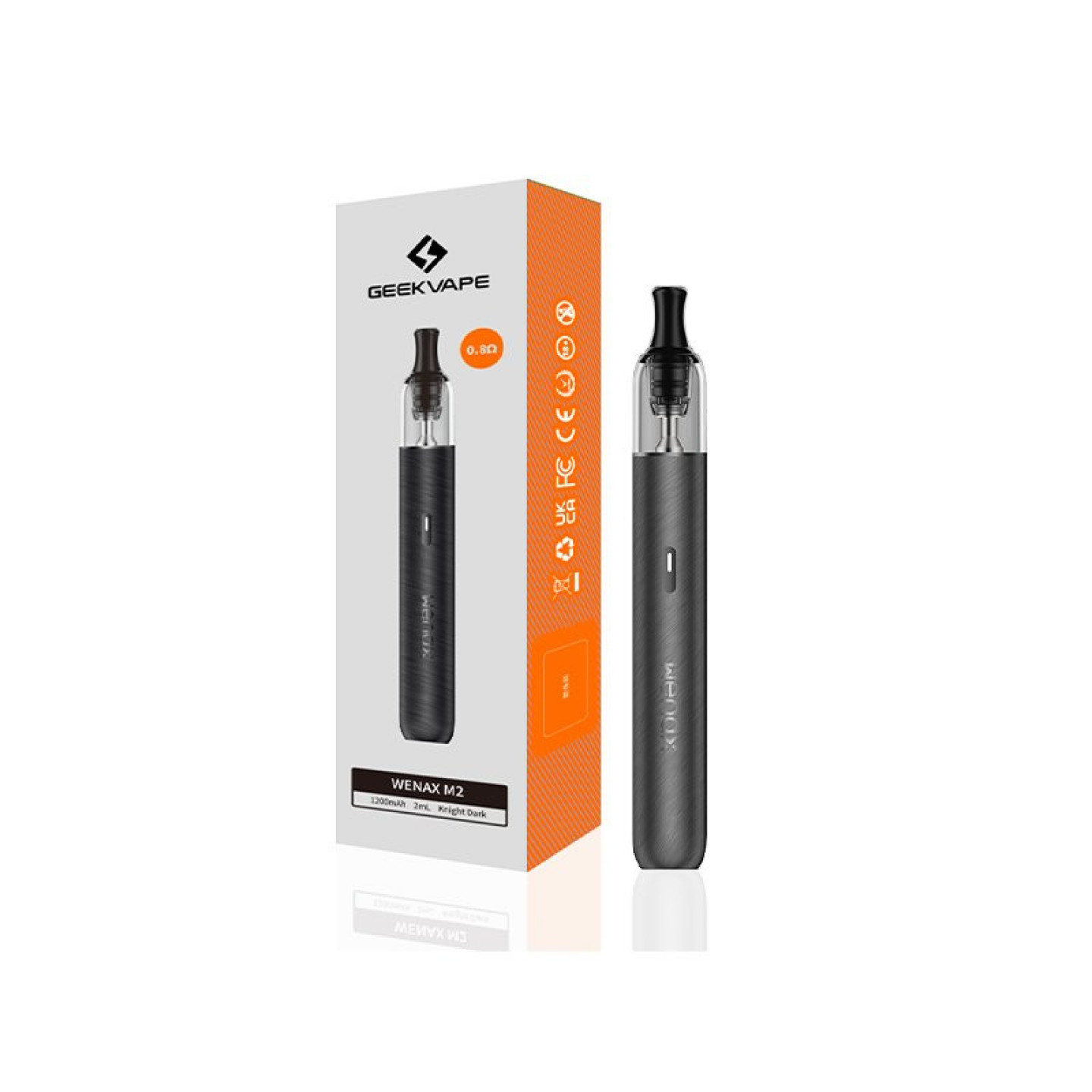 Wenax M2 Geekvape posé à côté de sa boîte