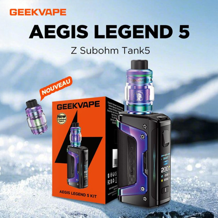 Boîte du kit Aegis Legend 5 Geekvape avec le Z Subohm Tank 5