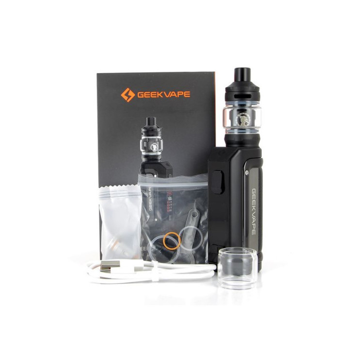 Contenu de la boîte du kit Aegis Mini 2 Geekvape avec pyrex de rechange et câble