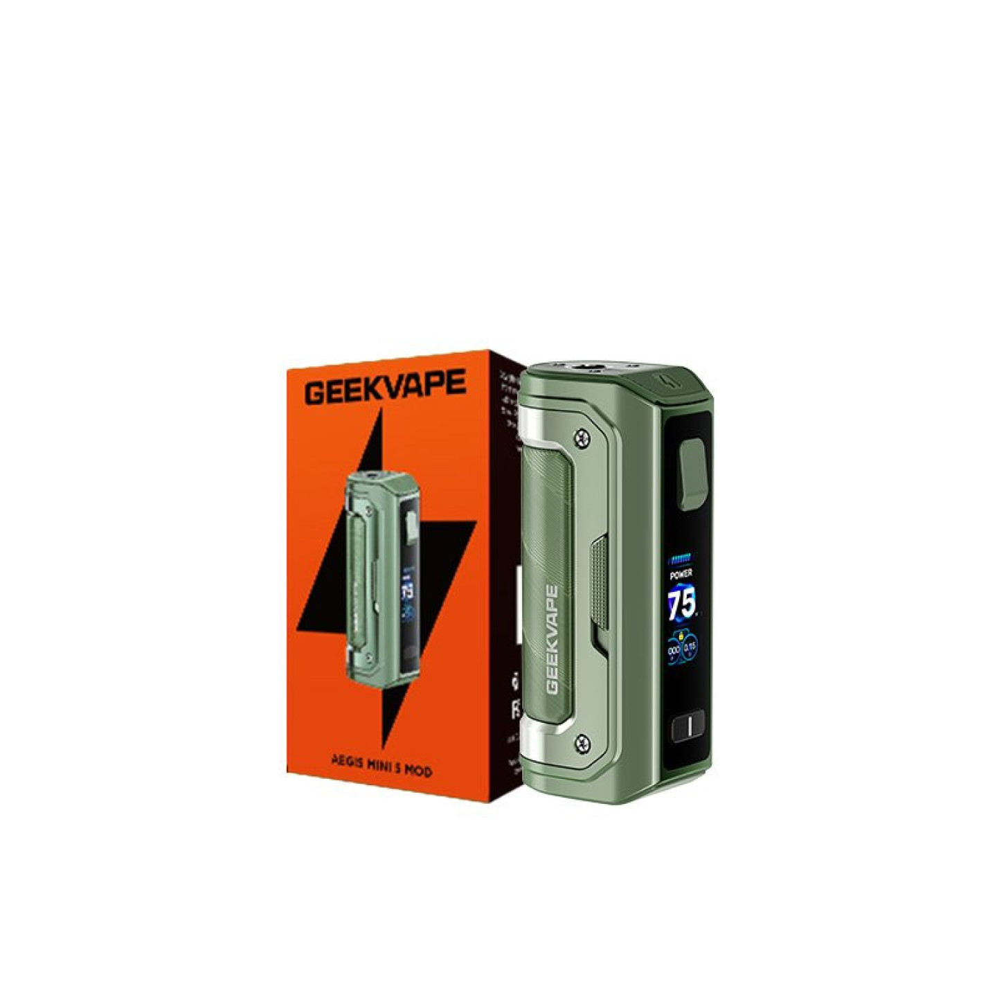 Box Aegis Mini 5 Geekvape à côté de son emballage