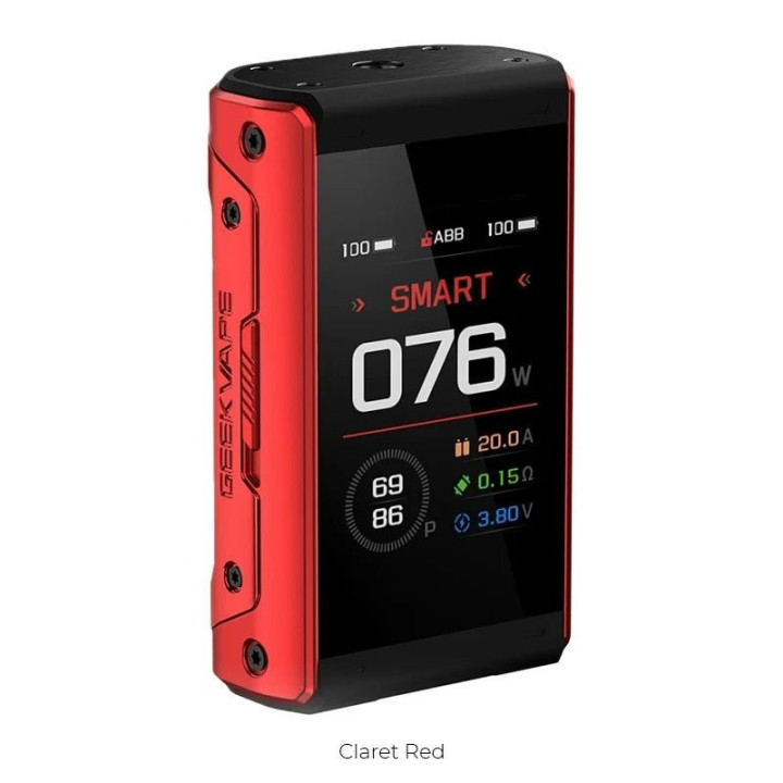 Box Aegis Touch T200 Geekvape coloris Claret Red, écran tactile de face
