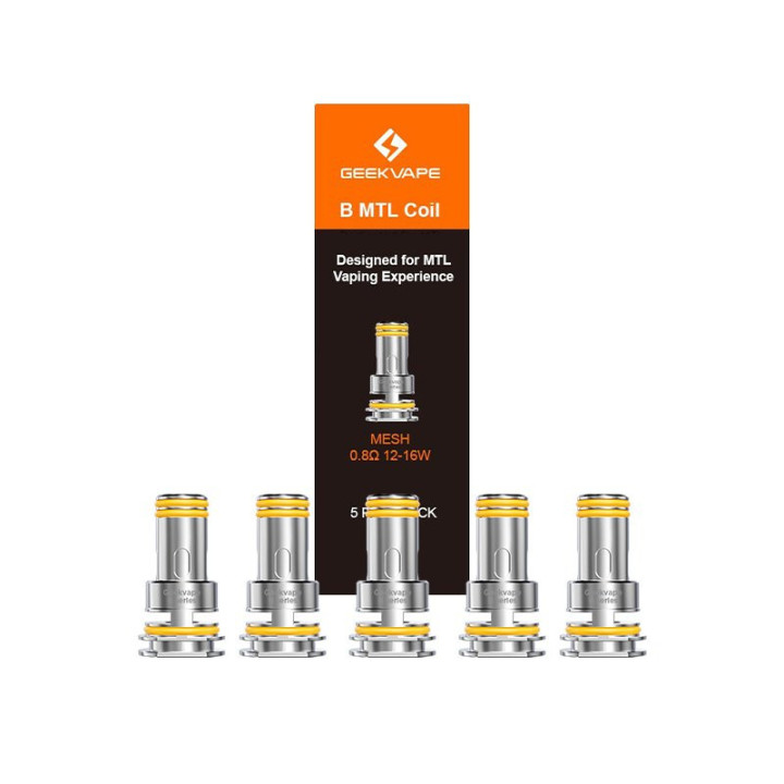 Boîte de 5 résistances B MTL Geekvape mesh 0.8 ohm et les résistances