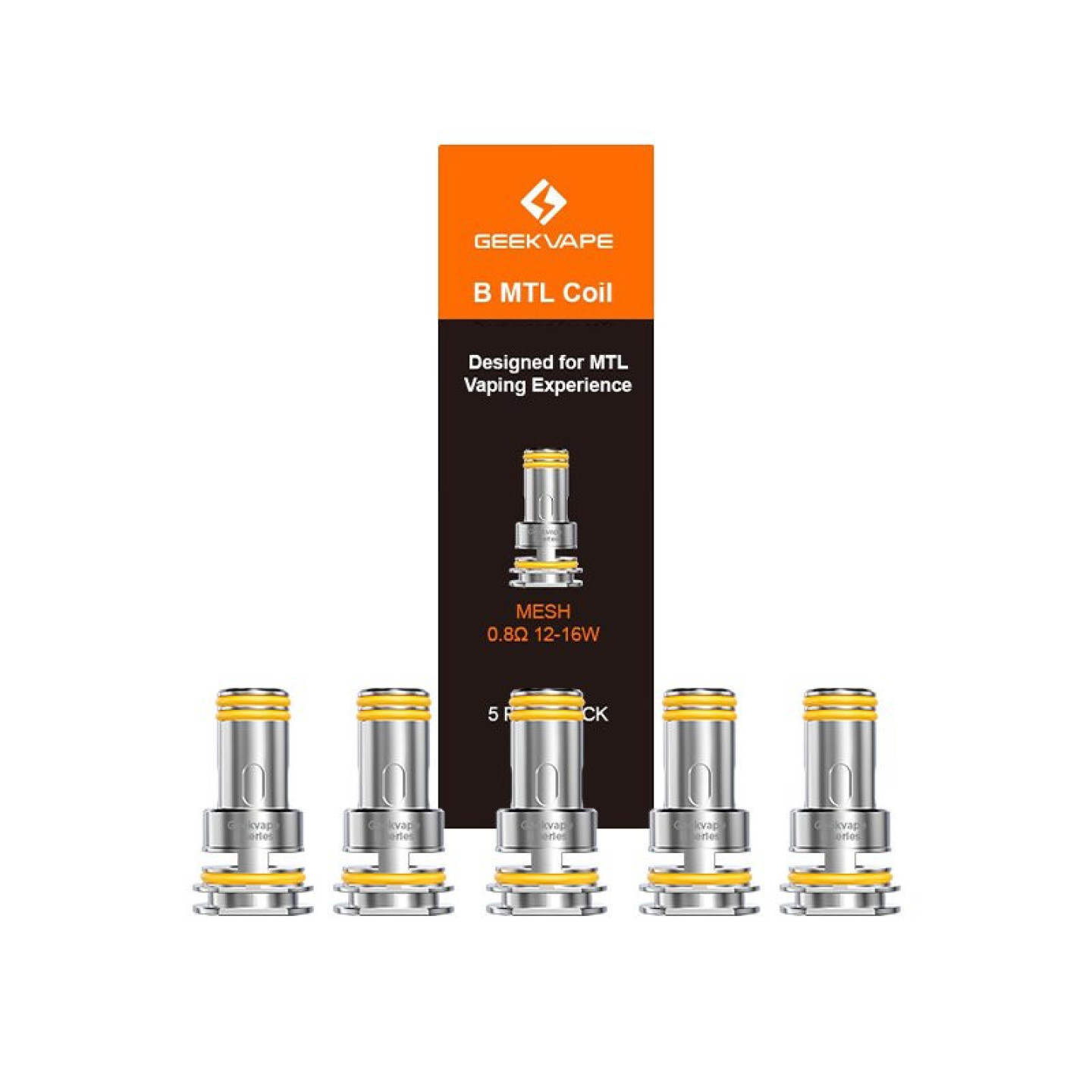 Boîte de 5 résistances B MTL Geekvape mesh 0.8 ohm et les résistances
