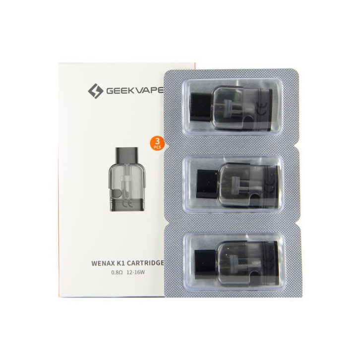 Boîte de 3 cartouches Wenax K1 Geekvape 0.8 ohm sous blister