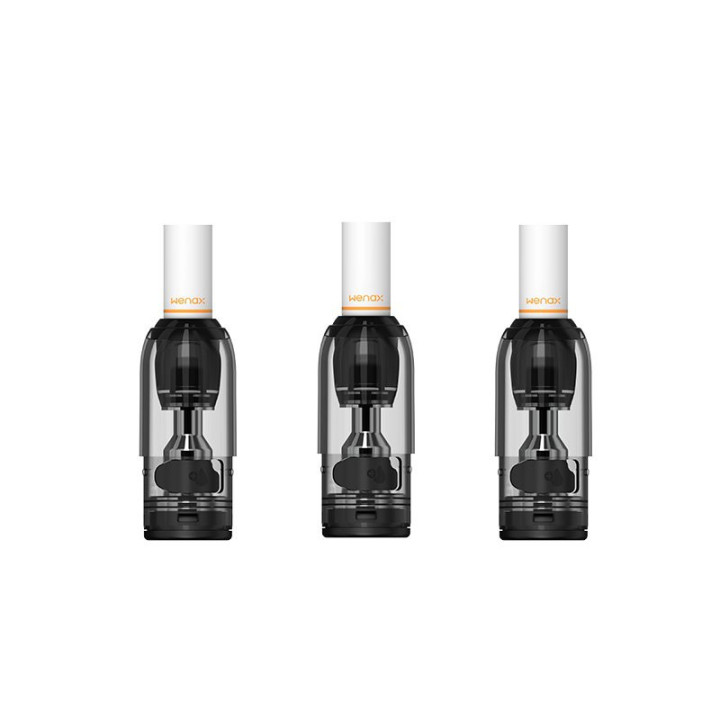 Trois cartouches Wenax M1 Filter Geekvape avec leur embout filtre blanc