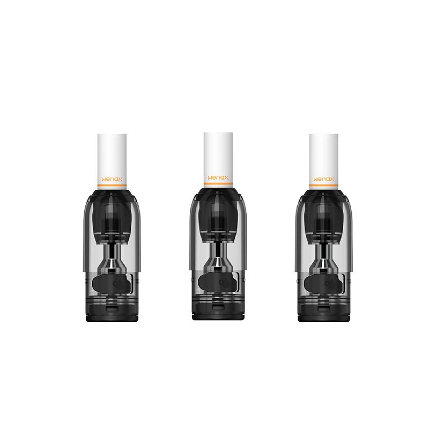 Trois cartouches Wenax M1 Filter Geekvape avec leur embout filtre blanc