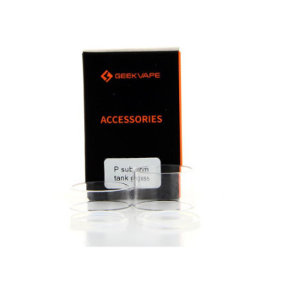 Pyrex P Subohm Geekvape, les deux verres droits devant la boîte Accessories