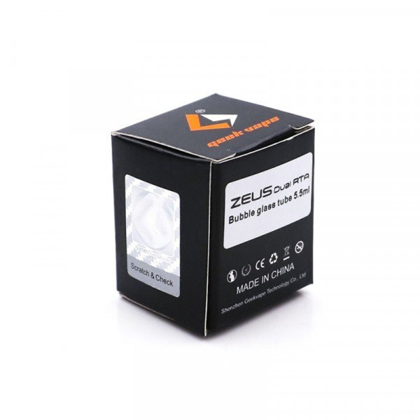 Étiquette de la boîte du verre Zeus Geekvape, Bubble glass tube 5.5 ml