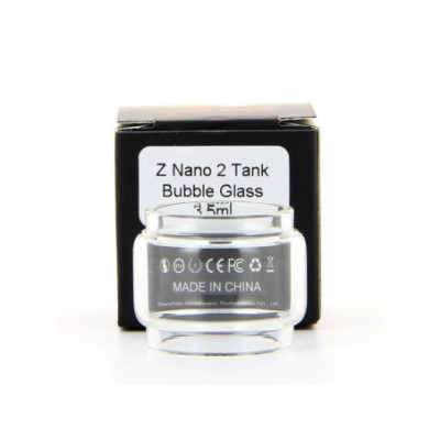 Pyrex Z Nano 2 Geekvape, verre bulle 3,5 ml devant son étiquette Bubble Glass