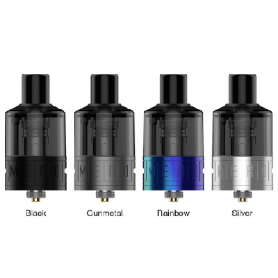Clearomiseur Mero Geekvape dans ses quatre coloris : Black, Gunmetal, Rainbow et Silver