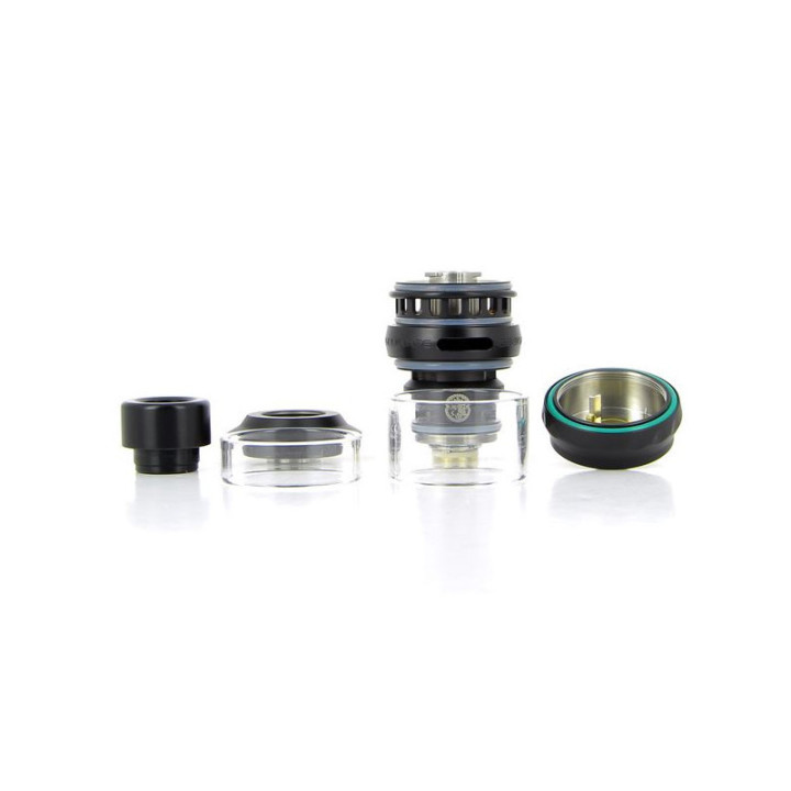 Clearomiseur P Subohm Geekvape démonté : drip tip, verre, capuchon et base