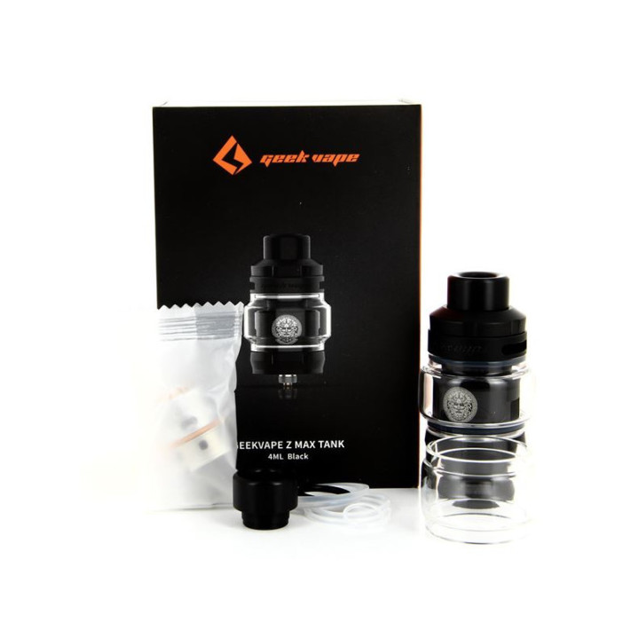 Contenu de la boîte du clearomiseur Z Max Geekvape avec verre droit de rechange
