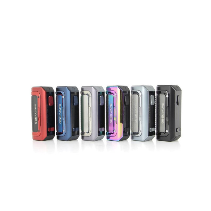 Plusieurs coloris de la box Aegis Mini 2 Geekvape alignés