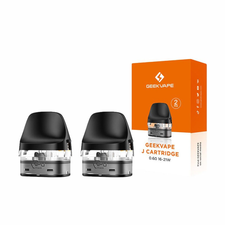 Boîte de 2 cartouches J Geekvape 0.6 ohm avec ses deux cartouches