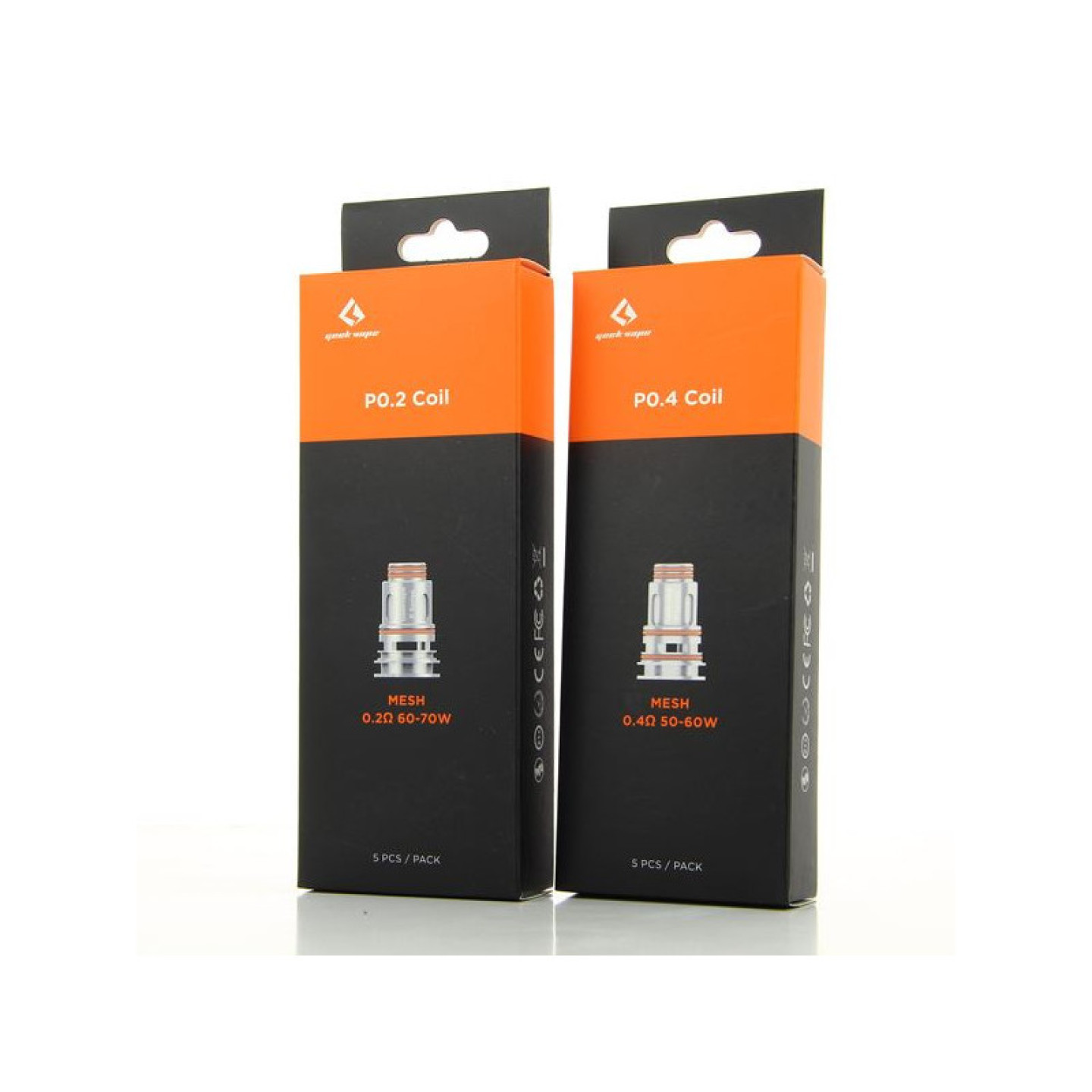 Boîtes de résistances P Series Geekvape 0.2 ohm et 0.4 ohm côte à côte