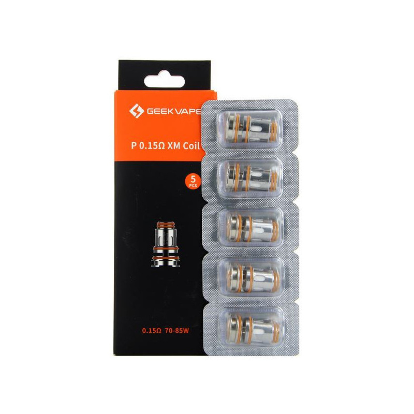 Boîte de résistances P Series Geekvape 0.15 ohm XM et cinq têtes sous blister