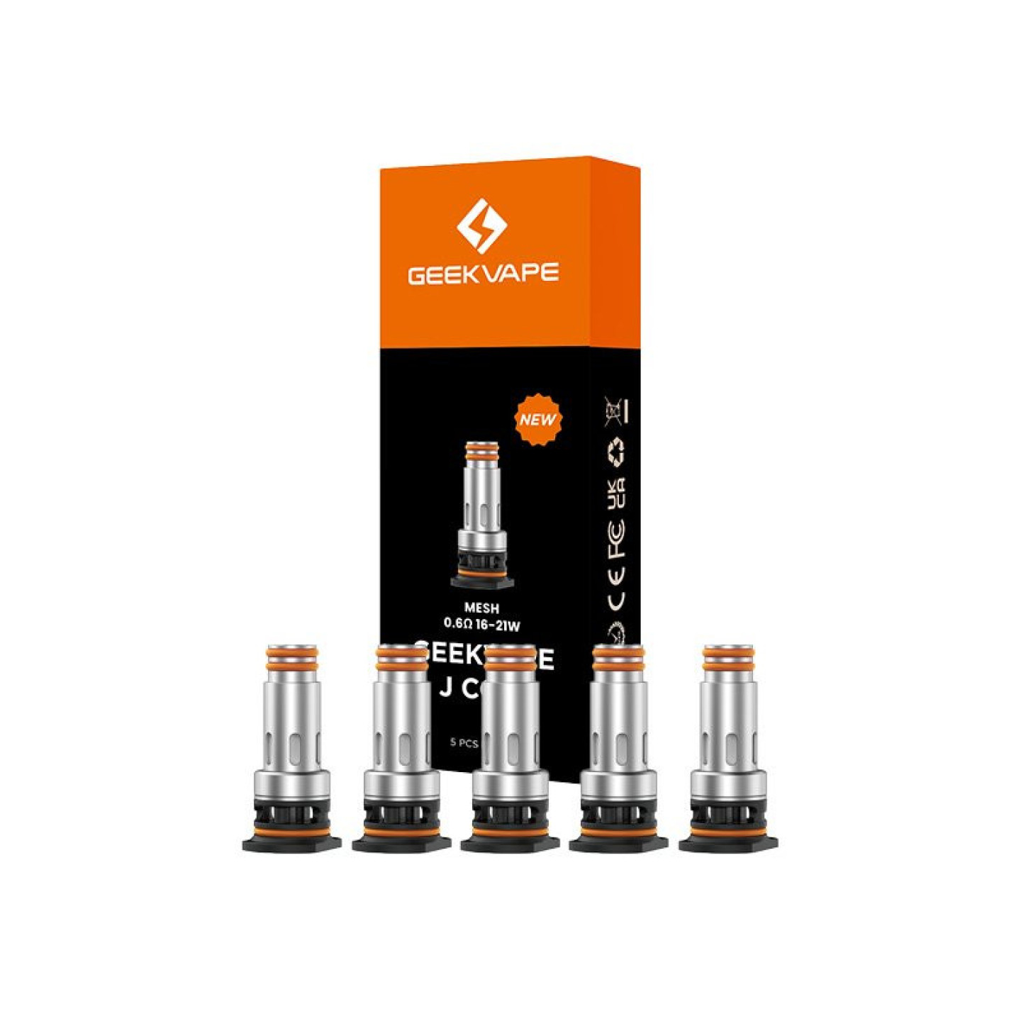 Boîte de 5 résistances J Series Geekvape 0.6 ohm (16 à 21 W)