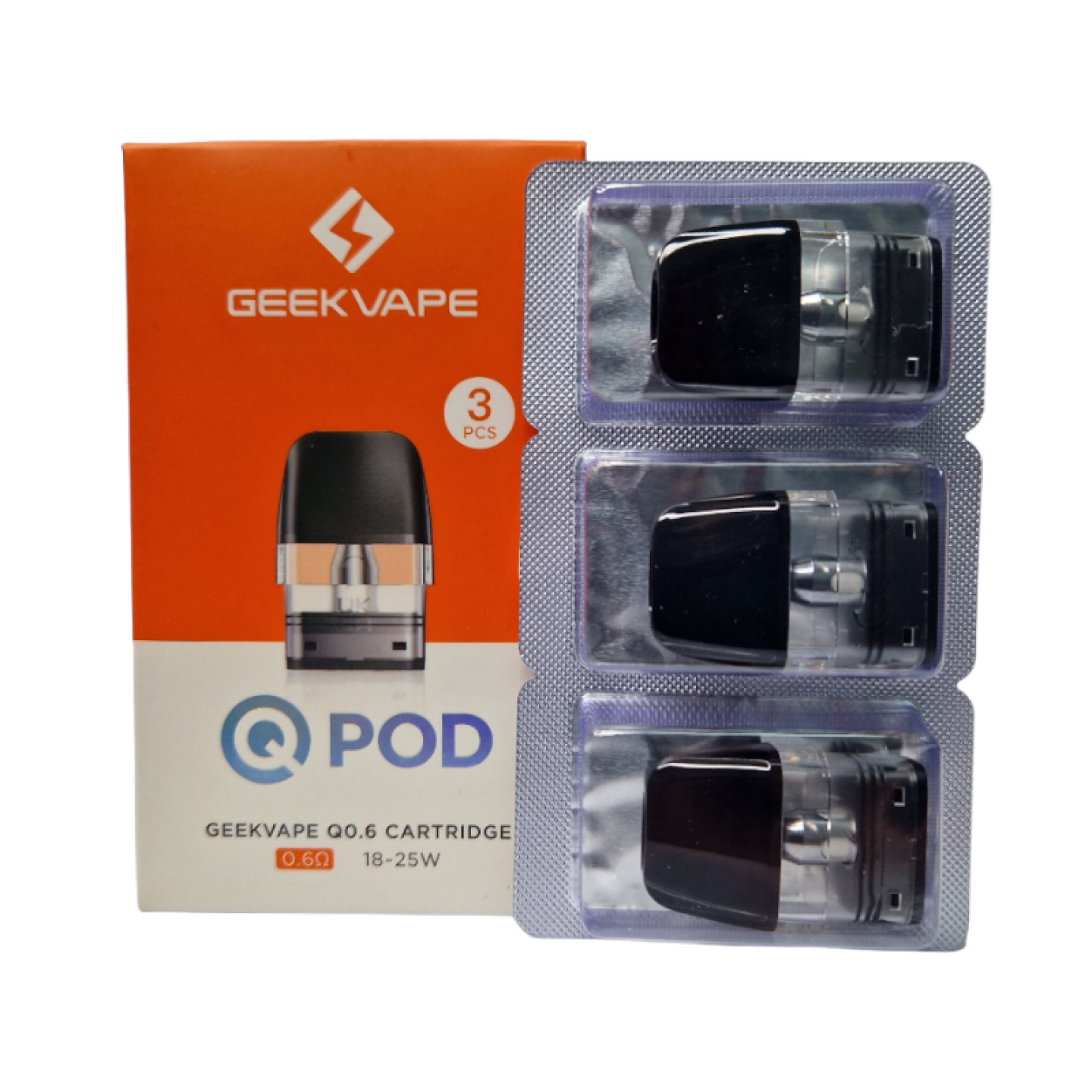 Boîte de trois cartouches Q 2 ml Geekvape 0.6 ohm et son blister
